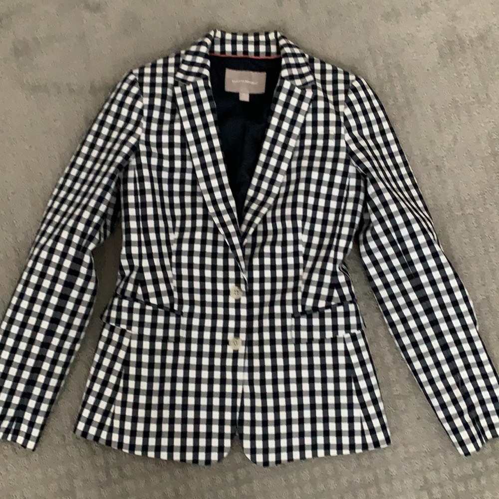 Banana republic lined blazer blue/white sz 6